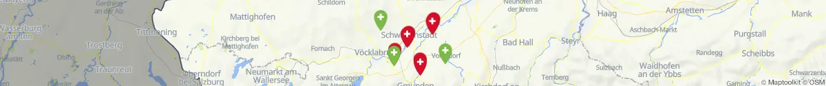 Kartenansicht für Apotheken-Notdienste in der Nähe von Schwanenstadt (Vöcklabruck, Oberösterreich)